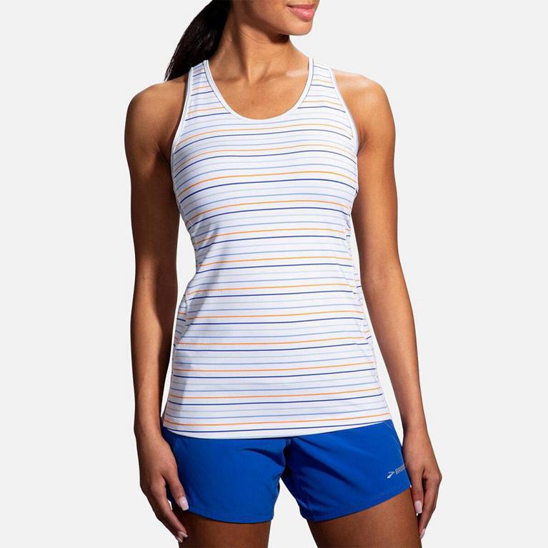 Brooks Womens Pick-Up Running Tank Top - White (230784-GPM)